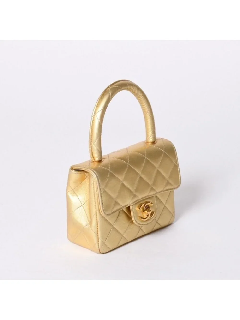 Chanel Quilted Parent Child Mini Bag Gold